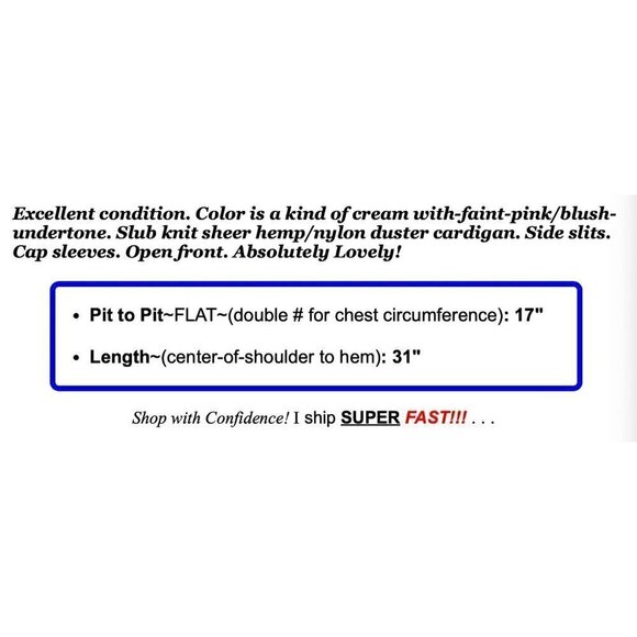 Eileen Fisher Sz PM Hemp Beige Off White  Sweater Duster Cardigan Short Sleeves - Picture 8 of 8